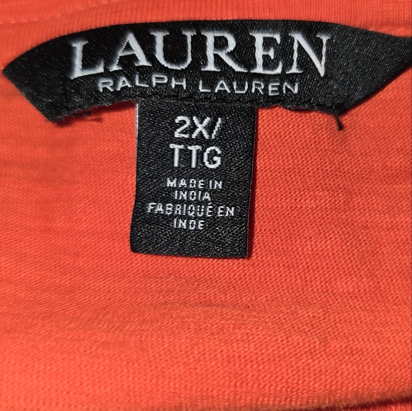 Ralph Lauren  Coquette Hippie Black Label  Jersey Orange  Short Puff Sleeves S2X - Picture 9 of 12